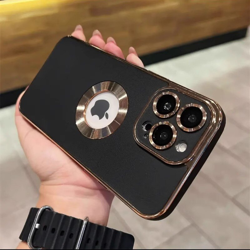Luxury Logo Hole iPhone 15 Cases