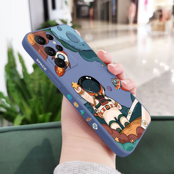 Hey! Astronaut Samsung Galaxy Case - HoHo Cases Samsung Galaxy S23 Ultra / Light Blue / China