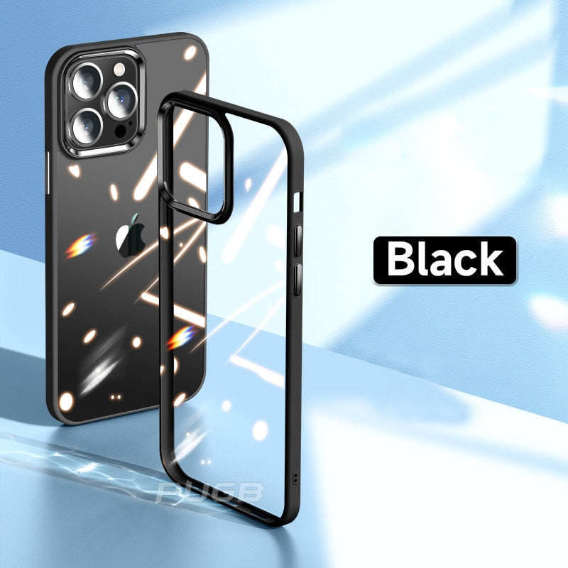 Luxury Metal Armor Transparent iPhone Case - HoHo Cases For iPhone 11 / black