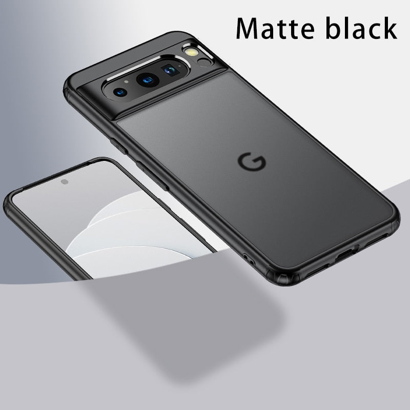 Clear Matte Armor Shockproof Google Pixel Case - HoHo Cases For Google Pixel 7 / Black