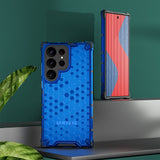 Transparent Honeycomb Samsung Galaxy Case - HoHo Cases Samsung Galaxy S23 / Blue