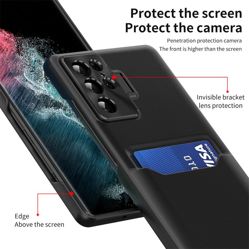 Luxury Leather Samsung Galaxy Case with Card Holder - HoHo Cases