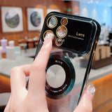 Magnetic Plating Heart Clear iPhone 15 Cases