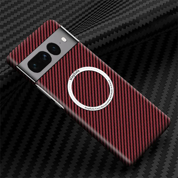 Luxury Magsafe Carbon Fiber Google Pixel Case - HoHo Cases Google Pixel 8 Pro / Full Red