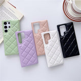 Candy Color Leather Diamond Lattice Samsung Case - HoHo Cases