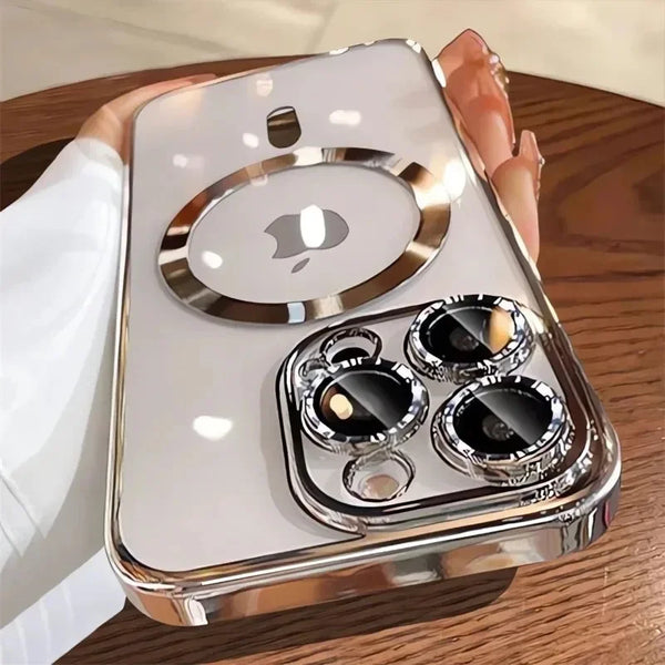 Luxury Wireless Charge Cover With Lens Protector iPhone Case