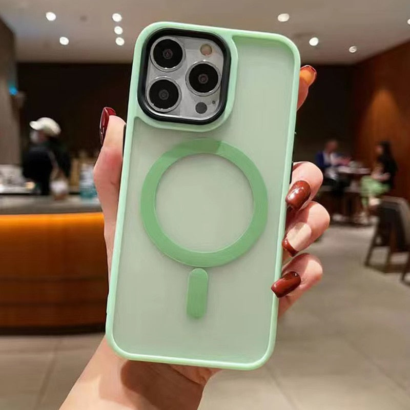 Luxury MagSafe Shockproof Matte Candy iPhone Case
