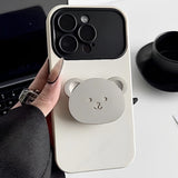 Cute 3D Bear Holder Gradient iPhone Case