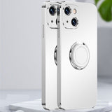 Luxury Plating Square Matte iPhone Case - HoHo Cases For iPhone 7 8 / White