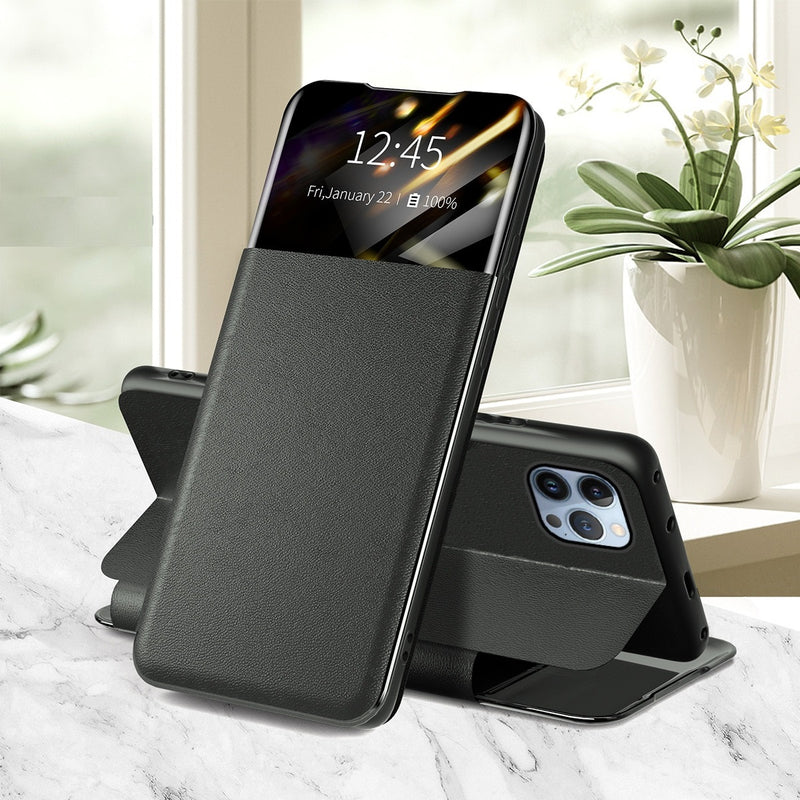 Smart Sleep Window-View Leather Google Pixel Case