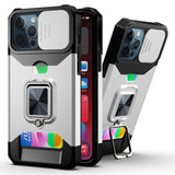 Heavy Duty Armor iPhone Case with Card Holder - HoHo Cases For iphone 11 / Silver