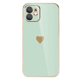 Heart Plating Square iPhone Case - HoHo Cases For iPhone12 Pro Max / Mint Green