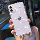 Cute Heart Shockproof iPhone Case - HoHo Cases For iPhone 11 / White