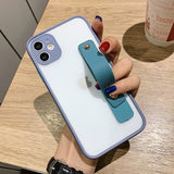 Matte Shockproof iPhone Case with Wristband Holder - HoHo Cases For iPhone 14 / Grey