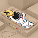 Funny Astronaut iPhone Case with Lanyard - HoHo Cases For iPhone 13 Mini / E
