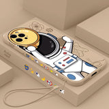Funny Astronaut iPhone Case with Lanyard - HoHo Cases For iPhone 13 Mini / E