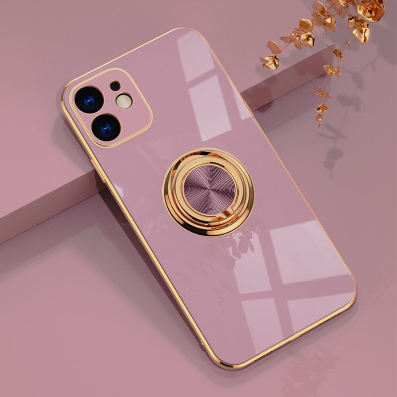 Luxury Plating Silicone iPhone Case - HoHo Cases For iPhone 12 Mini / Purple