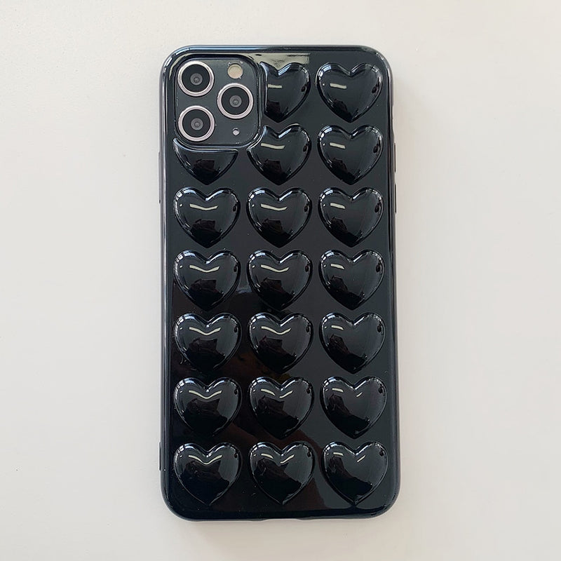 Heart Candy Silicone Bumper iPhone Case - HoHo Cases For iPhone 14 / Black