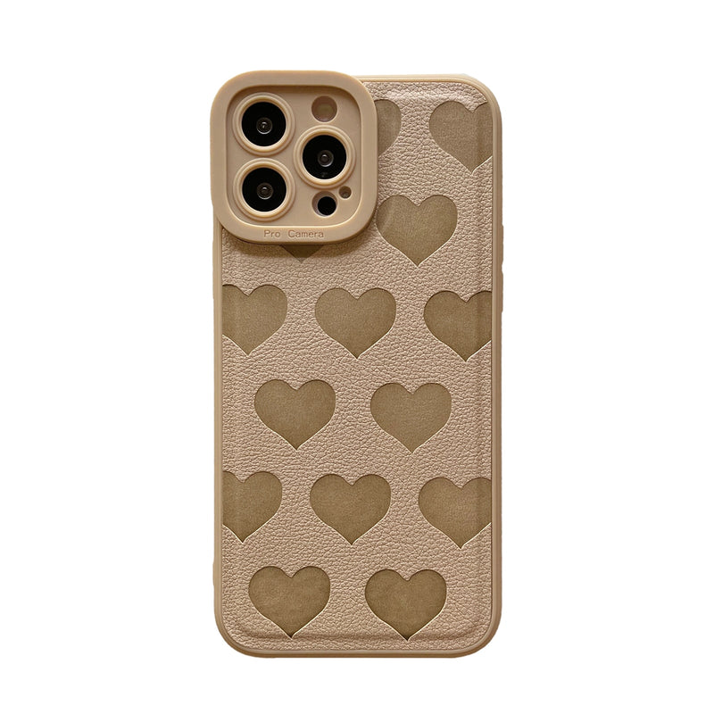Cute Lil Hearts iPhone Case - HoHo Cases For iPhone 13 / Brown