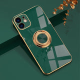 Luxury Plating Silicone iPhone Case - HoHo Cases For iPhone 12 Mini / Dark Green