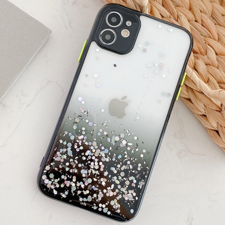 Adorable Clear Glitter iPhone Case - HoHo Cases For iPhone 11 / Black