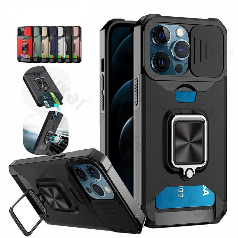 Heavy Duty Armor iPhone Case with Card Holder - HoHo Cases