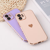 Heart Plating Square iPhone Case - HoHo Cases