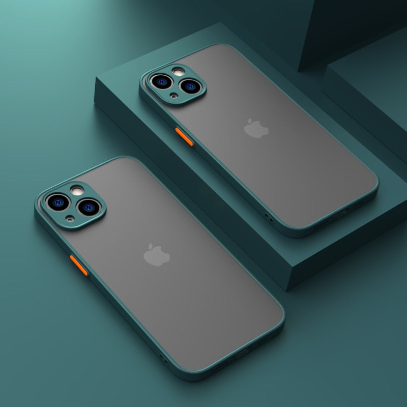 Luxury Matte Shockproof iPhone Case - HoHo Cases For iPhone 13 Mini / Dark Green