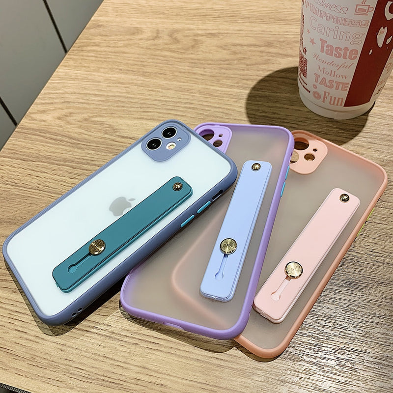 Matte Shockproof iPhone Case with Wristband Holder - HoHo Cases