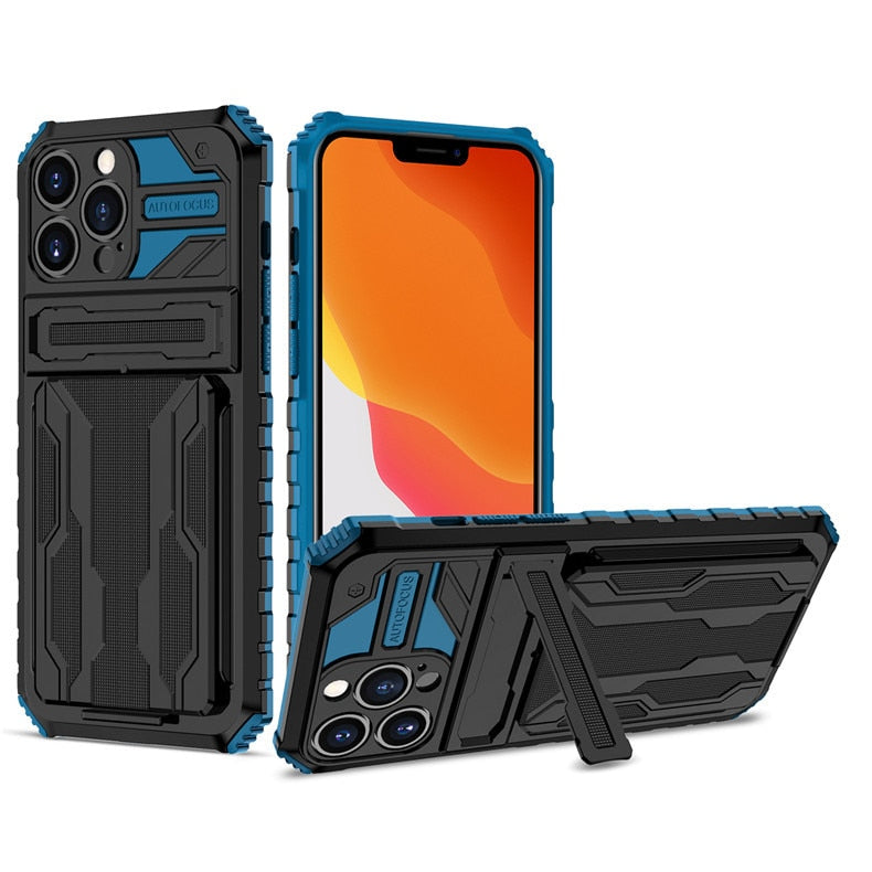 Armor iPhone Case with Detachable Wallet - HoHo Cases iPhone 13 Pro Max / Blue