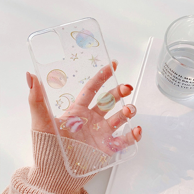 Clear Astronomical Glitter iPhone Case - HoHo Cases