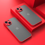 Luxury Matte Shockproof iPhone Case - HoHo Cases For iPhone 13 Mini / Red