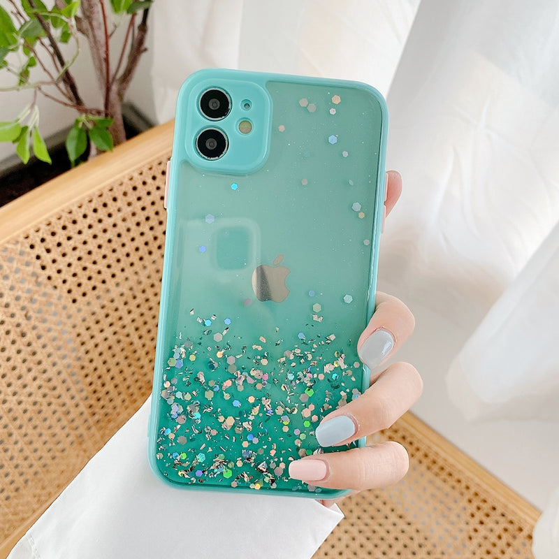 Adorable Clear Glitter iPhone Case - HoHo Cases For iPhone 11 / Green