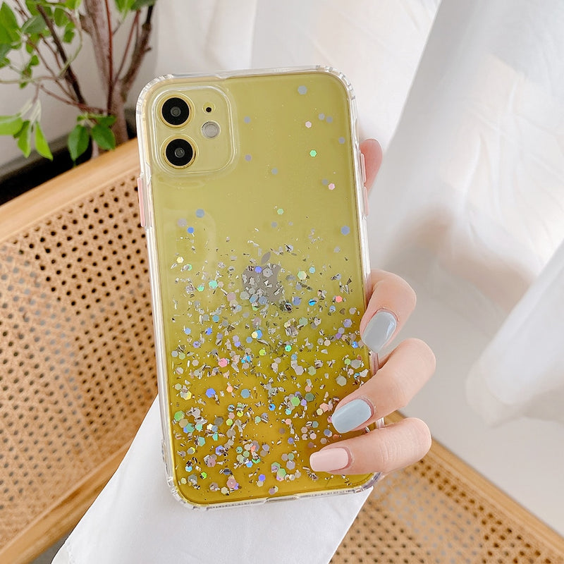 Adorable Clear Glitter iPhone Case - HoHo Cases For iPhone 11 / Yellow