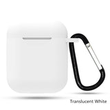 Candy Color Silicone Apple AirPods Case with Hooks - HoHo Cases Translucent White