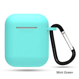 Candy Color Silicone Apple AirPods Case with Hooks - HoHo Cases Mint Green