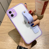 Matte Shockproof iPhone Case with Wristband Holder - HoHo Cases For iPhone 14 / Purple