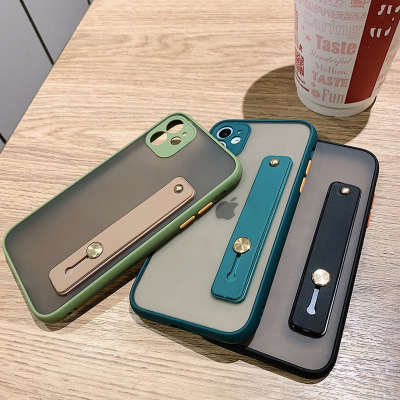Matte Shockproof iPhone Case with Wristband Holder - HoHo Cases