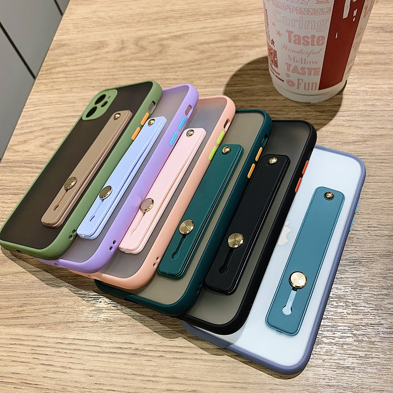 Matte Shockproof iPhone Case with Wristband Holder - HoHo Cases