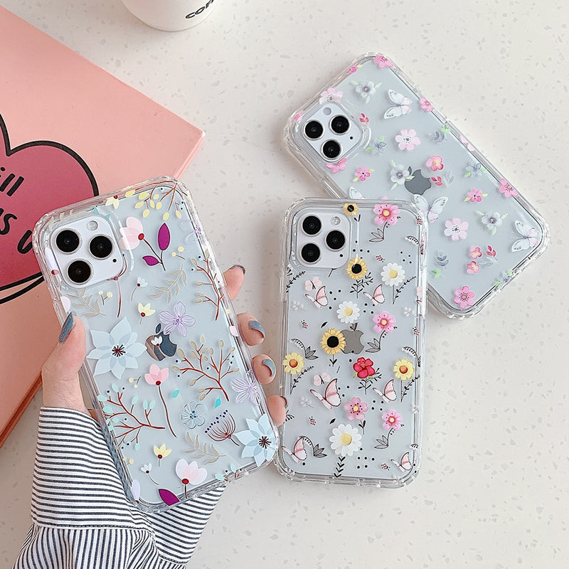 Cute Floral Transparent iPhone Case - HoHo Cases