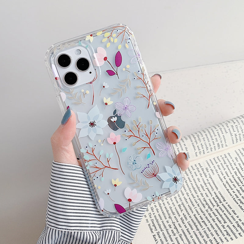 Cute Floral Transparent iPhone Case - HoHo Cases For iPhone 14 / e