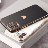Heart Plating Square iPhone Case - HoHo Cases