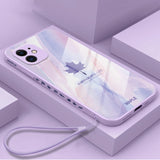 Ultra Thin Maple Leaf Glass iPhone Case - HoHo Cases For iPhone 13 / b
