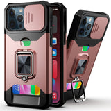 Heavy Duty Armor iPhone Case with Card Holder - HoHo Cases For iphone 11 / Rose gold