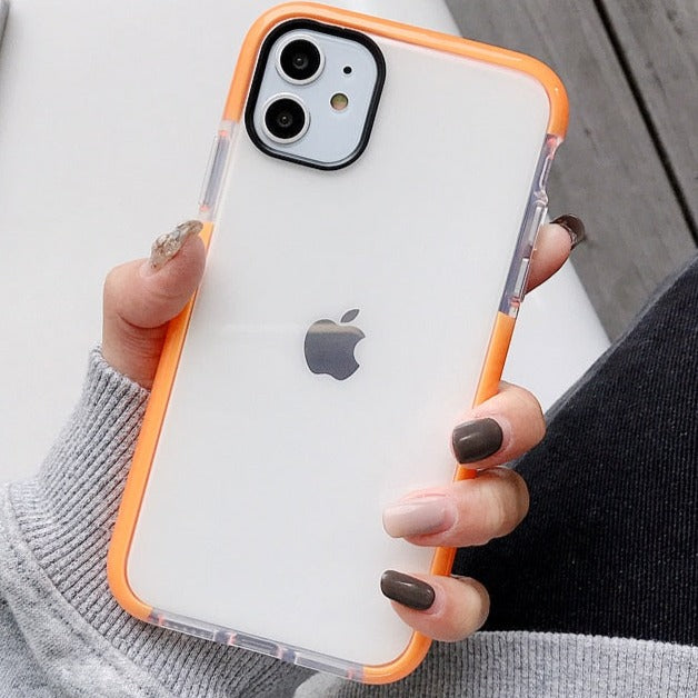 Classic Shockproof Transparent iPhone Case - HoHo Cases For iPhone 14 / Orange