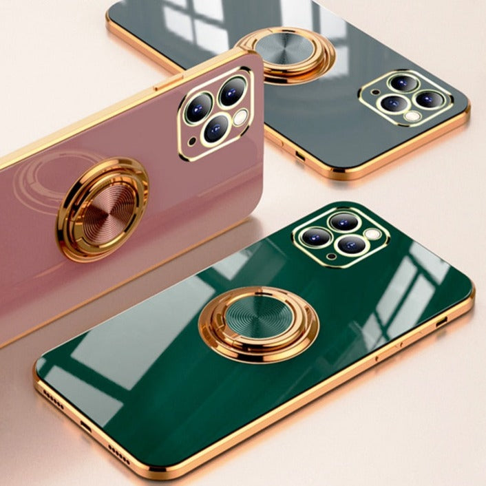 Gold Plated iPhone Case with Ring Holder - HoHo Cases