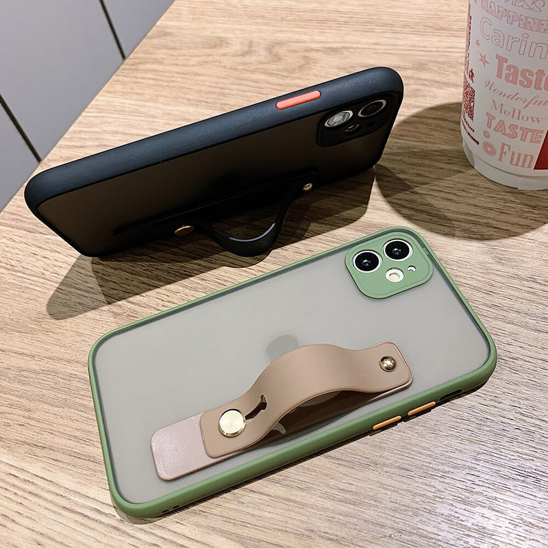 Matte Shockproof iPhone Case with Wristband Holder - HoHo Cases