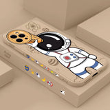 Funny Astronaut iPhone Case with Lanyard - HoHo Cases For iPhone 13 Mini / G