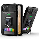 Ultra Armor iPhone Case with Ring and Card Slot - HoHo Cases For iPhone 12 / Black