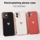 Heart Plating Square iPhone Case - HoHo Cases